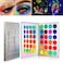 De'Lanci Neon Eyeshadow Glow In The Dark, Aurora Glow Eyeshadow Palette Stage, Clubbing Makeup Kit UV Glow Blacklight Matte And Glitter Fluorescent Eye Shadows Pigment Luminous