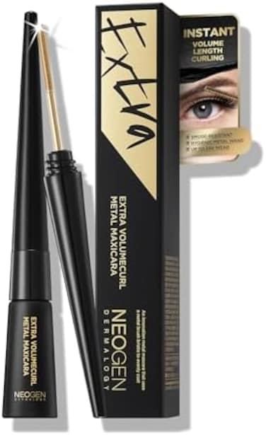 Innovative Sensational Hygienic Washable Extra Volumecurl Metal Mascara - Volumizing Curling Waterproof Sweatproof Long-Lasting (Black)