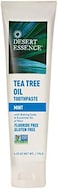 Desert Essence Tea Tree Oil Toothpaste - Mint - 6.25 Oz - Refreshing Taste - Deep Cleans Teeth &amp; Gums - Helps Fight Plaque - Sea Salt - Pure Essential Oil - Baking Soda - Promotes Healthy Mouth