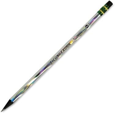 Dixon Ticonderoga 72 Pencils Total (6 Packs Of 12 Count Pencils) Black Wood-Cased Black Writing No. 2 Soft Noir Pencils, Holographic Design