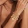 Doubgood Silver Bracelets For Women, Adjustable Bracelet Sets 14K Real Gold Plated Stackable Paperclip Cuban Link Bracelet Jewelry For Teen Girls 7 Inches