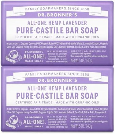 دكتور برونر؟ صابون بيور كاستيل - لافندر، 5 أونصة. (2 حزمة)