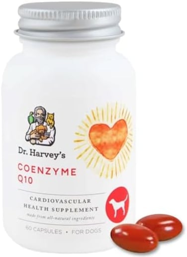 دكتور هارفي الإنزيم المساعد Q10 - مكملات دعم القلب والأوعية الدموية للكلاب، 60 كبسولة