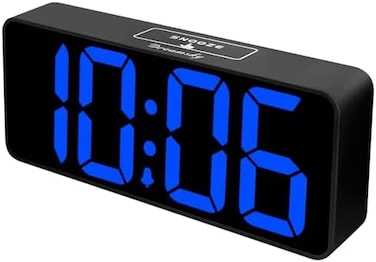 منبه رقمي كبير من دريمسكي بأرقام كبيرة لكبار السن وضعاف البصر، ساعات كهربائية 9 بوصات لغرفة النوم، شاشة كبيرة الحجم، سطوع خافت بالكامل، منافذ USB، حجم إنذار قابل للتعديل