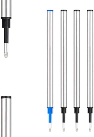 عبوات قلم كرة دوارة من Dunbong، كرة دوارة ذات نقطة دقيقة 0.5 مم، عبوة إعادة تعبئة حبر أحمر مكونة من 5 قطع - عبوات قلم حبر جاف قابلة للاستبدال ذات نقطة متوسطة (أحمر)