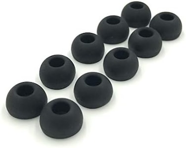5 Pair Large Black Silicone Replacement Ear Buds Tips Covers