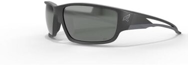 نظارات أمان Edge Tsk21-G15-7 Kazbek مستقطبة ملفوفة حولها، مضادة للخدش، غير قابلة للانزلاق، الأشعة فوق البنفسجية 400، درجة عسكرية، عرض 5.04 بوصة (إطار أسود/عدسات مرآة فضية G-15)