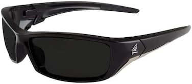 Edge Sr116 Reclus Wrap-Around Safety Glasses, Anti-Scratch, Non-Slip, UV 400, Military Grade, Ansi/Isea &amp; Mceps Compliant, 5.04" Wide, Black Frame/Smoke Lens