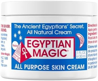 السحر المصري - كريم ترطيب الوجه والجسم والبشرة الجافة لجميع الأغراض، واقي البشرة للنساء والرجال، بلسم شفاء للعناية بالأكزيما، علاج الندبات، علامات تمدد الجلد، والعناية بعد الوشم، برطمان 1 أونصة