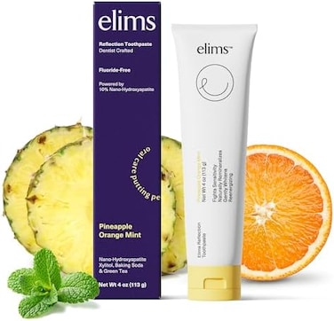 Nano Hydroxyapatite Fluoride Free Toothpaste - Xylitol Remineralizing Toothpaste For Whitening Sensitive Teeth - Sls Free Orange Pineapple Mint Flavored Toothpaste For Adults &amp; Kids 4Oz