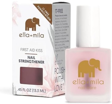 First Aid Kiss" Nail Strengthener And Growth Treatment- Nail Repair Solution &amp; Growth Treatment For Thin, Brittle &amp; Damaged Nails - Nail Hardener With Vitamin E (0.45 Fl Oz)