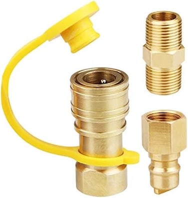 تركيبات توصيل سريعة للغاز الطبيعي مقاس 3/8 بوصة، مجموعة قطع الاتصال السريع لخرطوم غاز البروبان Lp
