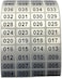 Consecutive Number Inventory Stickers Waterproof 0.39 X 0.78 Inch Black Printing On Silver Sticker (001 To 1000)