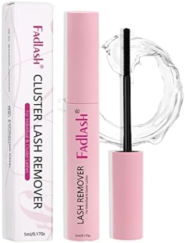 Fadlash Cluster Lash Glue Remover 5ml Lash Remover For Cluster Individual Lashes Soothing Non-Irritating Oil Lash Glue Remover Mascara Wand DIY Eyelash Extension Remover Self-Use At Home