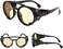 Retro Round Steampunk Sunglasses Women Men Vintage Eyewear Light Plastic Frame With Leatherwear B2532