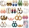 Fifata 18 Pairs Statement Earrings For Women Straw Rattan Earrings Acrylic Resin Hoop Drop Dangle Earrings Set Hypoallergenic For Sensitive Ears