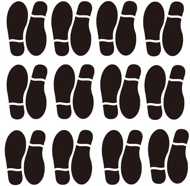 20 Pairs 40 Prints Black Shoe Footprint Stickers Decals, Floor Wall Stairs To Guide Directions For School, Dance Studio, Floor Stickers Party Decoration