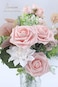 Floroom Artificial Flowers 25Pcs Real Looking Blush Foam Fake Roses With Stems For DIY Wedding Bouquets Bridal Shower Centerpieces Party Decorations