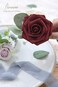 25 قطعة من الزهور الاصطناعية من Floroom، ورود وهمية من الفوم العنابي ذات مظهر حقيقي مع سيقان لباقات الزفاف DIY، قطع مركزية لحفلات الزفاف الحمراء