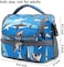 Flowfly Kids Double Decker Cooler Insulated Lunch Bag Large Tote For Boys, Girls, Men, Women, With Adjustable Strap, Shark