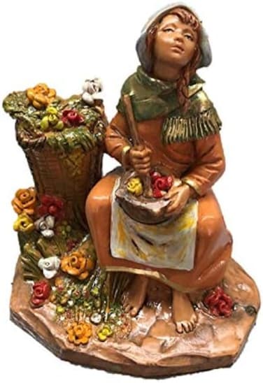 91881 Girl With Flowers, Liliana 5" Scale Nativity Figurine