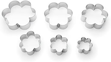 Fox Run Flower Cookie Cutters, 6 Piece, Metallic, 3621