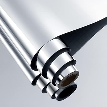 Flexible Mirror Stickers Wall Stickers 12"X78.8" Self Adhesive Non Glass Safety Mirror Stickers Reflective Peel And Stick Mirror Paper Roll For Crafts Fun House Party Mirror Wall Decor Pet