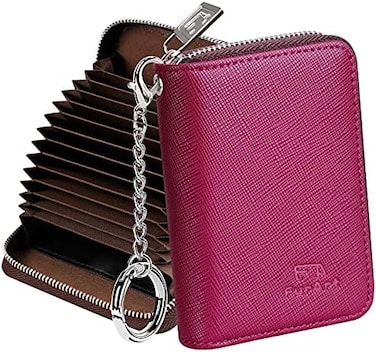 محفظة بطاقات الائتمان من Furart، حامل حافظات بطاقات بسحاب للرجال والنساء، حجب Rfid، محفظة سلسلة المفاتيح، حجم صغير