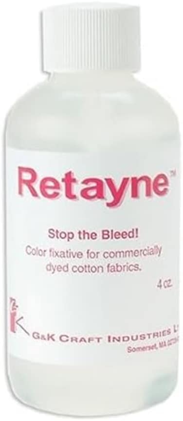 G &amp; K Craft G&amp;K Retayne Color Fixative Original Version 4Oz, Best Liquid Color Fixative For Dyed Cotton, Linen And Rayon Fabrics