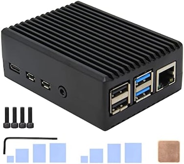 Geekworm Raspberry Pi 4 Aluminum Case, Raspberry Pi 4 Model B Heavy Duty Aluminum Passive Cooling Case For Raspberry Pi 4B Only