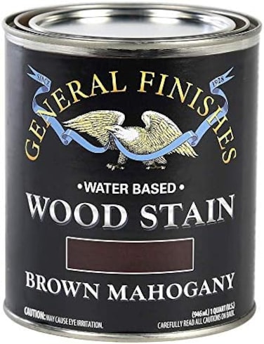 General Finishes Wyqt Water Based Wood Stain, 1 Quart, Brown Mahogany