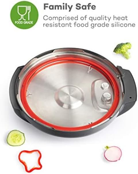 حلقة ختم Goldlion متوافقة مع Ninja Foodi 5 كوارت و6.5 كوارت و8 كوارت ملحقات حشية سيليكون بديلة للسداد المطاطي لطباخ الضغط ومقلاة الهواء، عبوة من 3 قطع