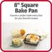 Goodcook Good Cook 04017 786173391991 8 Inch X 8 Inch Square Cake Pan, 8 X 8 Inch, Grey