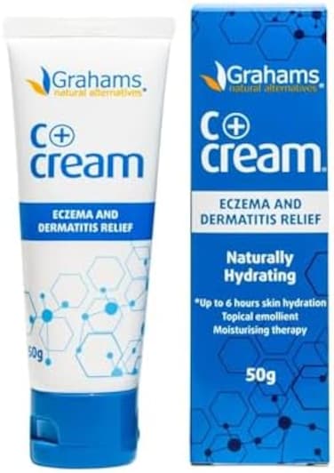 C+ Cream Eczema Psoriasis &amp; Dermatitis Relief, For Dry &amp; Itchy Skin, Clinically Tested Ingredients, Made For Sensitive Skin, 50 G
