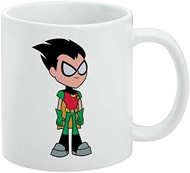 الرسومات والمزيد من أبطال التايتنز انطلقوا! كوب قهوة سيراميك روبن، أكواب هدايا مبتكرة للقهوة والشاي والمشروبات الساخنة، 11 أونصة، أبيض