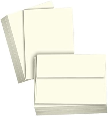 Card Stock Blank Note Cards With Envelopes Flat 5" X 7" Cream Cardstock Paper 80Lb Cover - 100 Pack