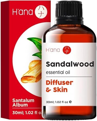 H&rsquo;Ana Sandalwood Essential Oil - 100% Pure And Natural Sandalwood Oil For Skin, Diffuser, Hair, Massage And Perfume - With A Warm, Woody Scent (1 Fl Oz)