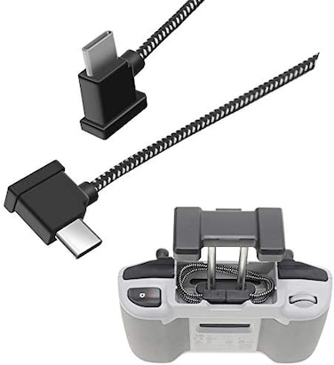 Hanatora 11.8 Inch USB C To USB C Remote Controller Cable For Dji Mini 2/Air 2S/Mavic Air 2, Nylon Braided 1Ft Otg Tablet Phone Extension Rc Data Cord(Type-C Connector)