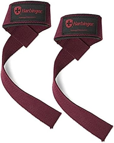 Harbinger Padded Cotton Lifting Straps With Neotek Cushioned Wrist (Pair)