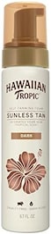 Hawaiian Tropic Sunless Tan Self-Tanning Foam - Dark, Hydrates Skin, Tropical Scent, Derm Tested, With Aloe &amp; Vitamin E, Ultra Light Formula- 6.7Oz