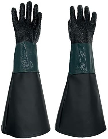 يمكن استخدام قفازات الرمل المطاطية السوداء للتفجير الكاشطة على قفازات تفجير الرمل ذات الجسيمات