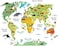 Homeevolution Large Kids Educational Animal Landmarks World Map Peel &amp; Stick Wall Decals Stickers Home Decor Art For Living Room