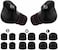 6 Pairs Double Flange Compatible With Beats Studio Buds + / Fit Pro Ear Tips, S/M/L Replacement Noise Isolation Silicone Eartips Earbuds Fit In Case For Beat Studio Buds - 2 Flange Black