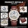 Ik Colouring Bestn Wristwatches For Men Self-Winding Allochroic Luminous Hands Skeleton Mechanical Black Watch Leather Brown