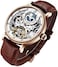 Ik Colouring Bestn Wristwatches For Men Self-Winding Allochroic Luminous Hands Skeleton Mechanical Black Watch Leather Brown