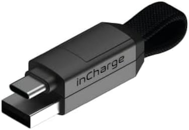 Rolling Square, Incharge 6, Portable Keychain 6-In-1 Multi Charging Cable, Mercury Gray