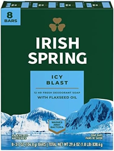 Irish Spring Icyblast Cool Refreshment Deodorant Soap For Unisex 8 X 4 Oz