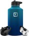 Iron &deg;Flask Sports Water Bottle - 64 Oz, 3 Lids (Straw Lid), Leak Proof, Vacuum Insulated Stainless Steel, Double Walled, Thermo Mug, Metal Canteen