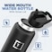 زجاجة مياه رياضية Iron ° Flask - 40 أونصة، 3 أغطية (غطاء من القش)، مقاومة للتسرب، من الفولاذ المقاوم للصدأ المعزول بالفراغ، جدار مزدوج، كوب حراري، مقصف معدني