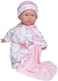 جي سي تويز دمية طفل قوقازية صغيرة ناعمة الجسم مقاس 27.94 سم، - لا بيبي، زي وردي قابل للغسل وقابل للإزالة مع قبعة وبطانية، للأطفال بعمر 12 شهرًا فما فوق